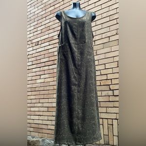 Vintage Y2K White Stag Stretch Paisley Jumper Dress Olive Green Size Medium